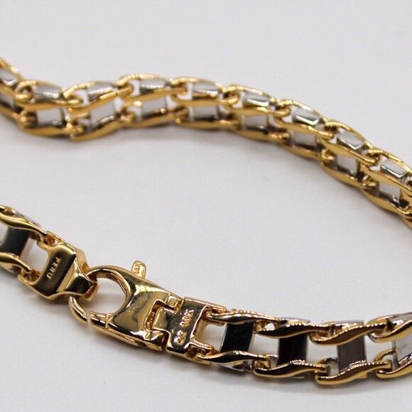 14K Two-Tone 8.5" Fancy Link Men’s Bracelet – 7.5mm, 34.1g, Hand-Polished - Picture 16 of 16